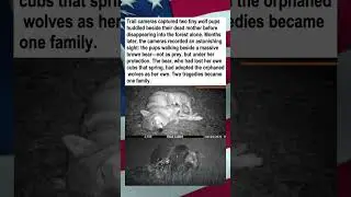 Bear Adopts Orphaned Wolf Pups