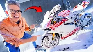 I went to a motorbike wash and ended up washing it myself!!