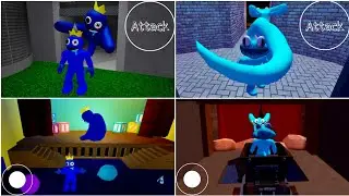 What If I Become Cyan And Blue In Rainbow Friends Chapter 1 And 2 Escape As Blue & Cyan #roblox