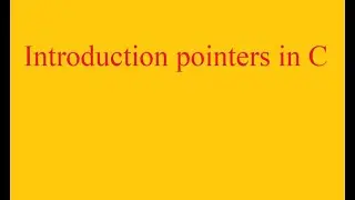 introduction pointers in C