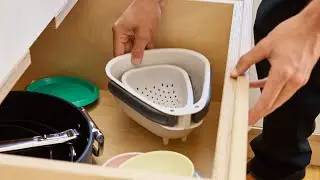 Joseph Joseph Droplet White Colander with Folding Handle 1000007 & 1000018