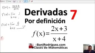 Derivada por definición de límite de una función racional. Derivative limit definition