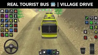 Real Tourist Bus Village Drive | Scenic Rural Road Journey | Relaxing Bus Travel
