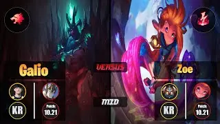 Naehyun GALIO (Mid) [Predator] VS ZOE - Challenger KR Patch 10.21