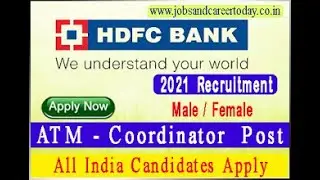 HDFC Bank Recruitment 2021 | Private Bank Jobs | No Fees I Apply Online