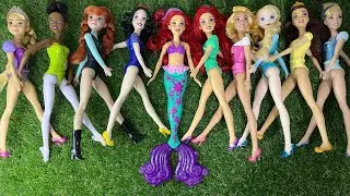Unboxing Mattel Disney Princess Playset | Frozen Elsa, Anna, Belle, Ariel, Cinderella Dolls | ASMR 
