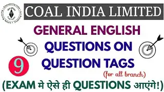 ENGLISH (QUESTIONS ON QUESTION TAGS) FOR COAL INDIA (CIL) MT
