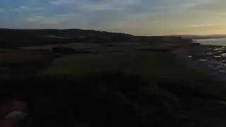 Drone footage of Southern England coastline (sunset)