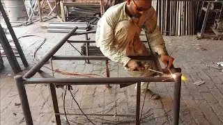 How Single Bed Made With Iron Pipes step by step - Cot (CharpaI)