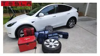 Tons of Space When Traveling with Tesla Model Y and a Full Size Spare Tire