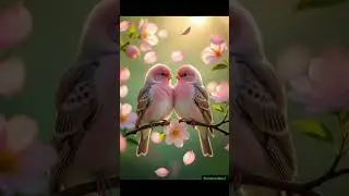 💞 Two Pink Love Birds &ndash; Most Beautiful Romantic Nature Scene  #shorts #trending #viral