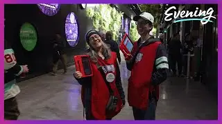 Raffle romance: Volunteer couple sells raffle tickets at Kraken games