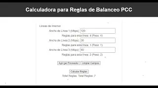 Balanceo de Carga PCC con Diferentes Velocidades más Calculadora para Calcular Reglas GRATIS
