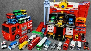 ぴゅぴゅっと消火！おしごと変形消防署 Tomica Fire Station Transforming Collection Playset ASMR Satisfying with Unboxing