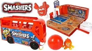 ZURU SMASHERS SMASH BUS THAT TRANSFORMS INTO PLAYSET AND EXCLUSIVES HOT SHOT AND POINTER - UNBOXING
