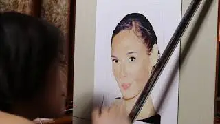 Painting of Gal Gadot (work in process14)
