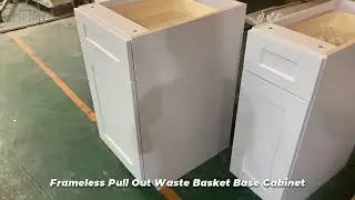 Assembled Frameless Pull Out Waste Basket Base Cabinet Trash Can Hongsheng