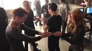 Dom, Kat, Luke & Alberto playing SLAPS. [Season3B BTS]