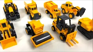 METAL MINI CAR SERIES MIGHTY MACHINES WITH DUMP TRUCK EXCAVATOR TRACTOR & STEAM ROLLER  -  UNBOXING