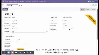 Sales Target Management for Employee in Odoo
