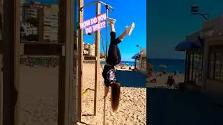 HOW I DO POLE DANCE STREET? 🤷&zwj;♀️ #shorts #poletricks #poledance #streetworkout #santander #beach