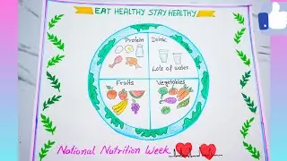 National Nutrition Week Poster Drawing//National Nutrition Week Drawing//Healthy Food Chart Drawing