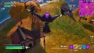 Oldguys scamper from tree to tree in a quickly closing zone to get the Fortnite win
