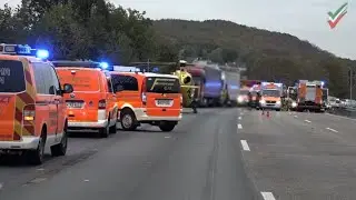 Серьезная авария на A1 возле Хагена - спасательный вертолет в действии, RTH Christoph 8 D-HOFF