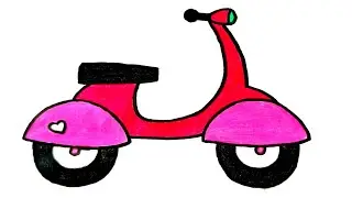 How to draw a scooter | Scooter drawing step by step | Scooty drawing |