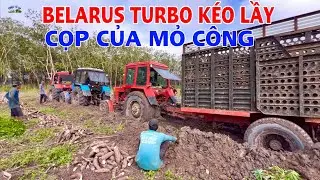 Mưa quá anh em vất vả rồi đây, giải cứu máy cày belarus 825 lên turbo mắc lầy ở suối dây tân châu