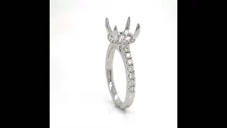 18Kt White Gold Diamond Semi Mount