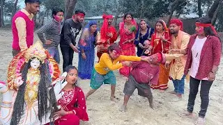 #सरस्वती माता के भसान में उट्ठम बजरा #maithili_comedy_dhorba #chunalal