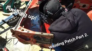 Part 2 welding patch in. I'm shaving the engine bay series.