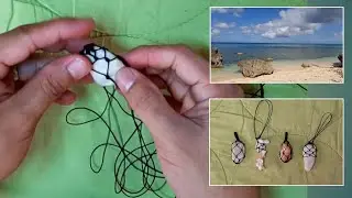 DIY- necklace/ best beach souvenir / how to wrap a stone