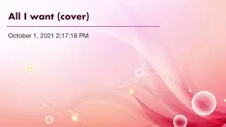 All I want (cover)