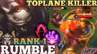 RUMBLE TOPLANE KILLER MVP PLAY! FULL BURST BUILD - TOP 1 GLOBAL RUMBLE BY Raccoon farmer - WILD RIFT