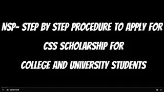NSP- CSS Scholarship 2020-21: Step by Step Procedure to apply ( Explanation in Tamil)