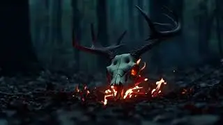 Burning Skull in the Forest &ndash; 1 Hour Dark Ambient Loop | Gothic Fire Screensaver