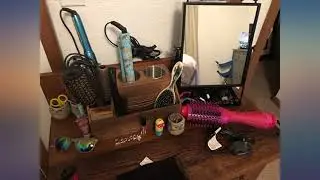 ROLOWAY Wooden Hair Tool Organizer - Blow Dryer Holder - Curling Iron Holder - Flat review