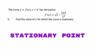 Finding stationary point from first derivative