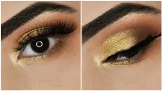 Golden eye makeup tutorials