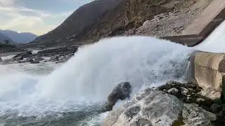 The tailrace outflow of a power plant 