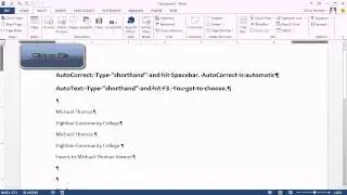 Office 2013 Class #10: AutoCorrect versus AutoText