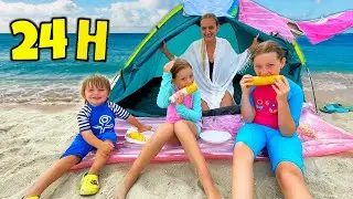 Supraviețuim ⏰ 24 de ore pe PLAJĂ | Trăim &icirc;n CORT #1