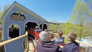 Raven Wooden Roller Coaster Back Seat POV Holiday World Santa Claus Indiana