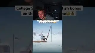 College Student gets 5X fish bonus on the ice fishing game😳💰 #icefishing #casino #onlinecasino