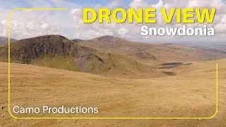 Drone View: Stunning Side Pan of Snowdonia from the Llanberis Path