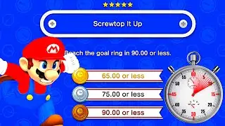 New Super Mario Bros. U Deluxe 🌼 Screwtop It Up 🌼 All Challenges Gold Medal