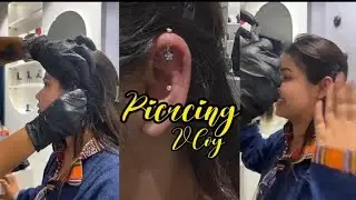Come Get Ear piercing with me ⛄ | @silverfied |PAIN OR PRETTY? 😳CONCH + HELIX 🔥 | Vlog #piercings