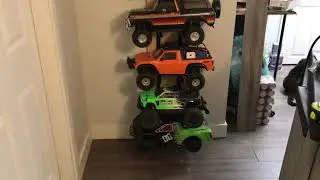 RC car storage rack Stops flat spots and takes up less room